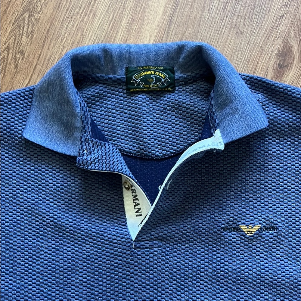 Giorgio Armani Men's Blue Polo Shirt